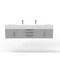 Castello Usa Nile 72" Wall Mounted  Gray Vanity With White Top And  Brushed Nickel Handles CB-MC-72G-BN-2053-WH - alternate 1